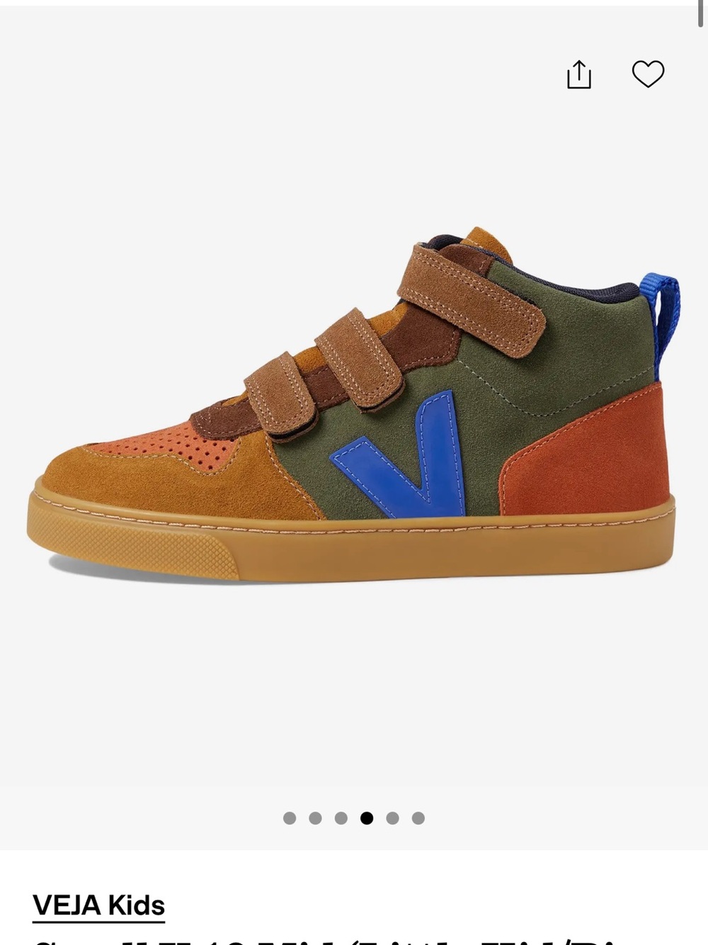 Veja Kids Multicolor Suede High-Top Sneakers in Green, Blue & Brown